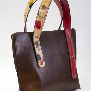 Twist Shopper - δέρμα, vintage, ώμου, μεγάλες - 3