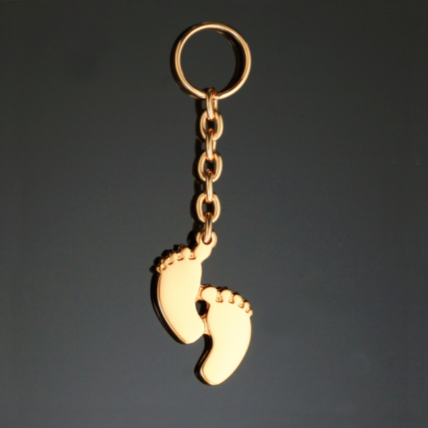 Χειροποίητο Κόσμημα εγκυμοσύνης Bola – White Pearl Gold Babyfeet (leather chaine) - 3