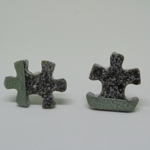 Μανικετόκουμπα τσιμέντου “puzzle” - ανδρικά, τσιμέντο, χειροποίητα, γάμος, ατσάλι, μελισσοκέρι - 4