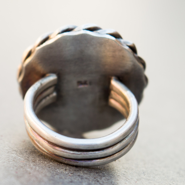 Ασημένιο δαχτυλίδι με Ουνακίτη (Unakite) - statement, ασήμι, ημιπολύτιμες πέτρες, handmade, vintage, πέτρα, ασήμι 925, χειροποίητα, ethnic, μεγάλα, δώρα για γυναίκες - 5