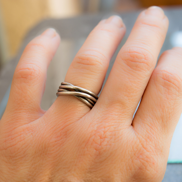 Ασημένιο wrap around δαχτυλίδι - statement, ασήμι, μοντέρνο, ασήμι 925, σύρμα, χειροποίητα, minimal, μικρά, σταθερά, δώρα για γυναίκες - 4