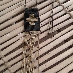 Κολλιέ Μακραμέ Σταυρός - βραδυνά, fashion, μοντέρνο, μακρύ, σταυρός, σταυρός, μακραμέ, κορδόνια, γεωμετρικά σχέδια, χειροποίητα, κοντό, romantic, must, κοντά, personalised, χριστουγεννιάτικο, boho, ethnic, αυξομειούμενα, φυλαχτά - 3
