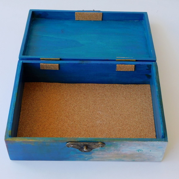Μπλε κουτί - vintage, ιδιαίτερο, μοναδικό, δώρο, διακόσμηση, κουτί, οργάνωση & αποθήκευση, χειροποίητα, μεταλλικά στοιχεία, δώρα για άντρες - 4