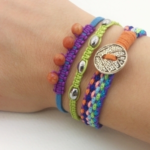 Multicolor bohemian bracelets - χρωματιστό, ιδιαίτερο, μακραμέ, εντυπωσιακά, boho, δώρα για γυναίκες - 2