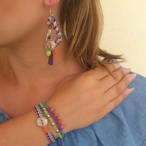 Multicolor bohemian bracelets - χρωματιστό, ιδιαίτερο, μακραμέ, εντυπωσιακά, boho, δώρα για γυναίκες - 3