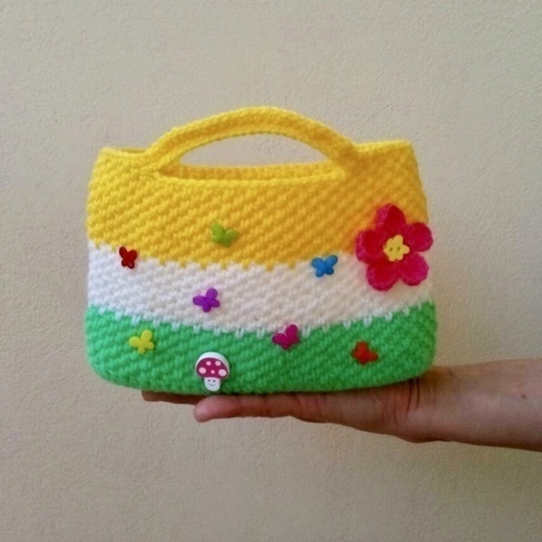 Τσάντα για το κορίτσι σας, - καλοκαίρι, κορίτσι, τσάντα, δωράκι, αξεσουάρ, πλεκτή, για παιδιά, τσαντάκια - 3