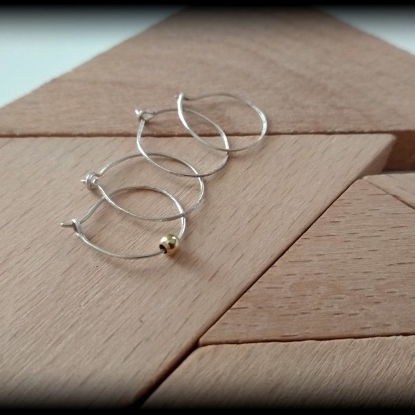 ~tiNy hoOps~ x2 μικροί κρίκοι με λεπτομέρεια - ασήμι, vintage, μοντέρνο, κρίκοι, minimal, μικρά, ethnic, rock - 2