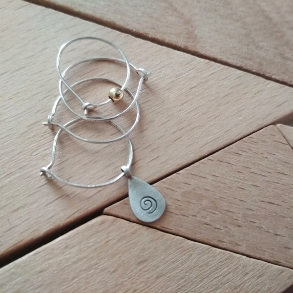 ~tiNy hoOps~ x4 μικροί κρίκοι με λεπτομέρεια - κρίκοι, ασήμι, ethnic, boho, minimal, rock, μοντέρνο, μικρά