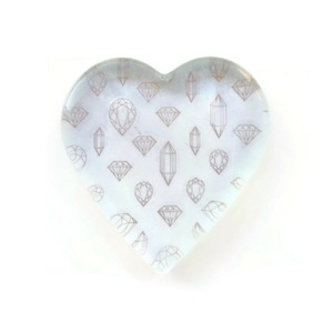 Press Papier Diamonds Καρδιά από Γυαλί 9x9x1.5 εκ σετ με κουτί - γυαλί, καρδιά, δώρα γάμου, διακοσμητικά, δώρα αγίου βαλεντίνου, γιορτή της μητέρας, αξεσουάρ γραφείου