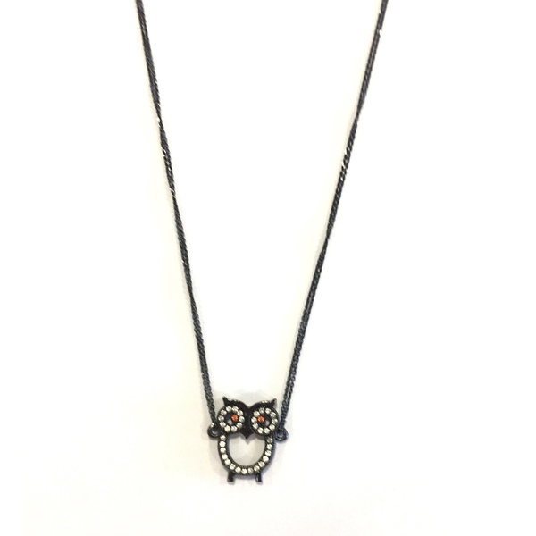 *Owl jew* (ασήμι 925) - ασήμι, βραδυνά, μοντέρνο, κουκουβάγια, κοντό, minimal, κοντά