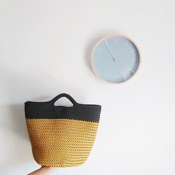 Two tone shopping bag - καλοκαίρι, crochet, summer, all day, αξεσουάρ, minimal, χειρός, πλεκτές τσάντες