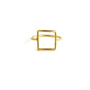 Δαχτυλίδι μίνιμαλ "square ring" - επιχρυσωμένα, ασήμι 925, δώρο, δαχτυλίδι, γεωμετρικά σχέδια, χειροποίητα, minimal, μικρά, gift, σταθερά, επιχρύσωση 14κ, Black Friday, δώρα για γυναίκες - 2