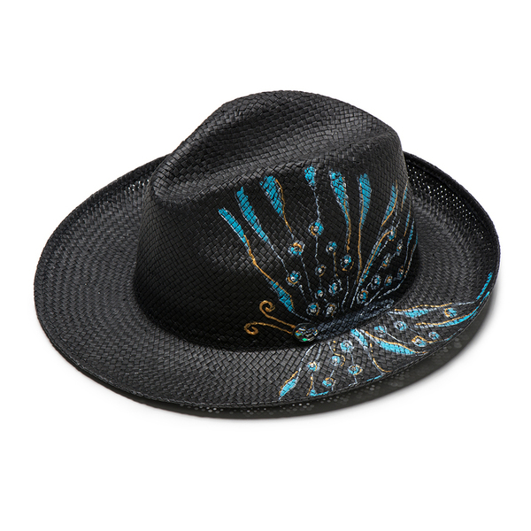 Καπέλο Petalouda Swarovski - καλοκαίρι, παραλία, Black Friday, ψάθινα