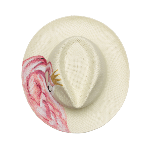 Καπέλο Flamingo Crown - καλοκαίρι, παραλία, ψάθινα - 2