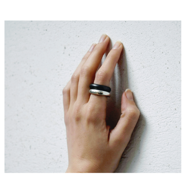 Ασημένιο δαχτυλίδι με οξειδωμένη επιφάνεια - ασήμι, ασήμι 925, minimal, βεράκια - 2