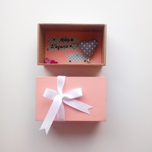 Ευχετήρια Κάρτα in a BOX - καρδιά, πουά, δώρο, τριαντάφυλλο, κουτί, πηλός, κάρτα ευχών, γιορτή της μητέρας, ευχετήριες κάρτες - 2