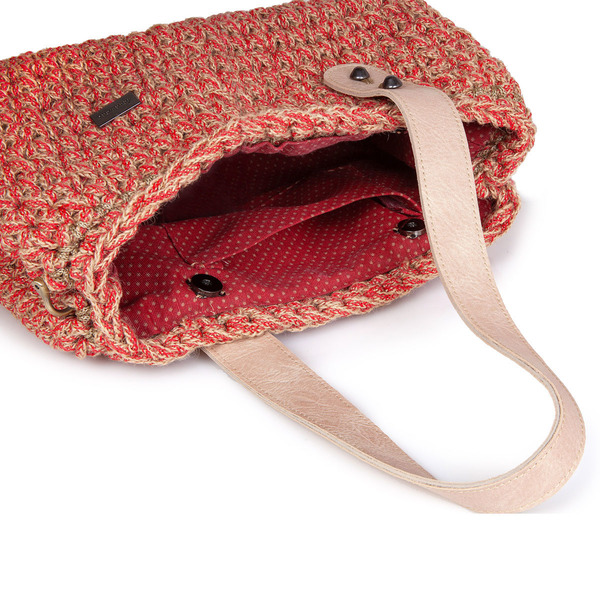Τσάντα ώμου πλεκτή με ιδιαίτερο χερούλι - chic, ώμου, crochet, χειροποίητα, must, πλεκτές τσάντες - 3