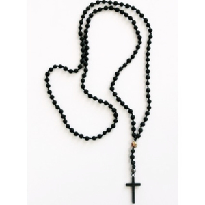 Ανδρικό χειροποίητο ροζάριο Lava black/Jasper picture/steel cross black - λάβα, ανδρικά, σταυρός, κολιέ, ατσάλι, ροζάριο, κρεμαστά, ανδρικά μενταγιόν, δώρα για άντρες, σταυροί, ανδρικά κολιέ - 2