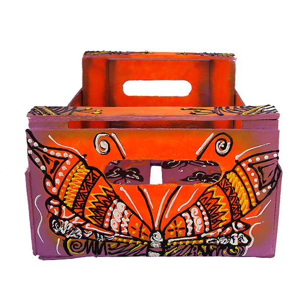 Ξύλινο Διακοσμητικό Καφάσι /Τελάρο, "Η Μωβ Πεταλούδα" - ζωγραφισμένα στο χέρι, κορίτσι, οργάνωση & αποθήκευση, πεταλούδες, τελάρα κεντήματος - 5