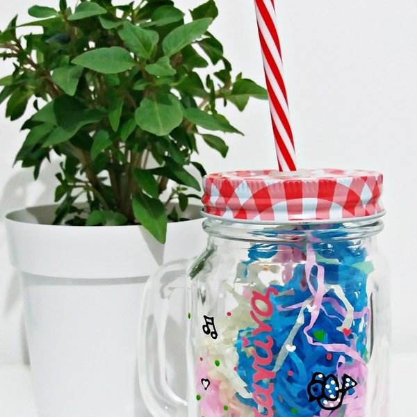 Ηandpainted ποτήρι με καλαμάκι "Kitty Princess" - γυαλί, ζωγραφισμένα στο χέρι, κορίτσι, γενέθλια, personalised, gift idea, δώρα γενεθλίων, κούπες & φλυτζάνια - 4