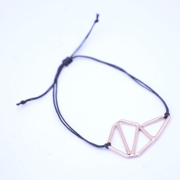 ''Triangle'' gold bracelet - charms, μοντέρνο, επιχρυσωμένα, ορείχαλκος, γεωμετρικά σχέδια, minimal, unisex, rock, μπρούντζος, Black Friday - 3