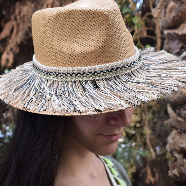 Καπέλο Panama ANNIA - ύφασμα, καλοκαίρι, χαρτί, παραλία