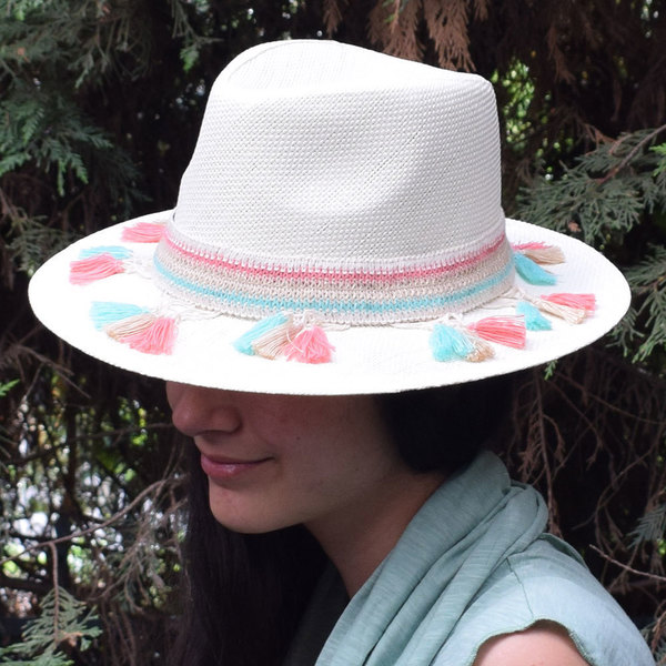 Καπέλο Panama ARLET - ύφασμα, καλοκαίρι, χαρτί, παραλία