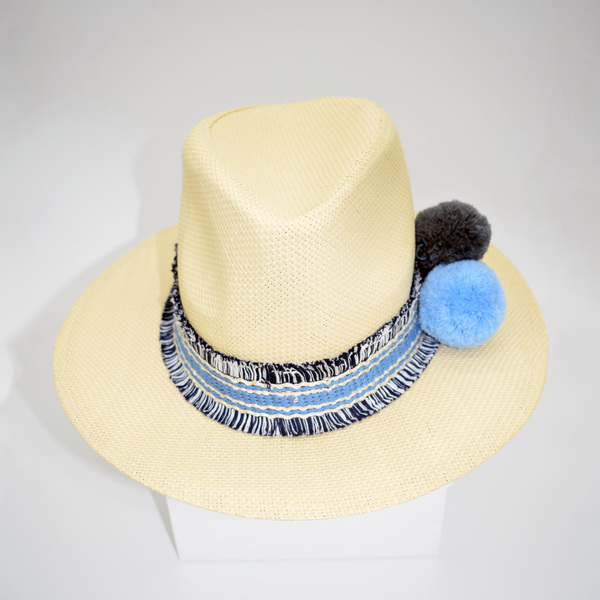 Καπέλο Panama MILENA - ύφασμα, καλοκαίρι, χαρτί, παραλία - 3
