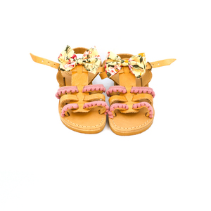 Camellia Baby Sandals - φλατ, δέρμα, romantic, φιόγκος