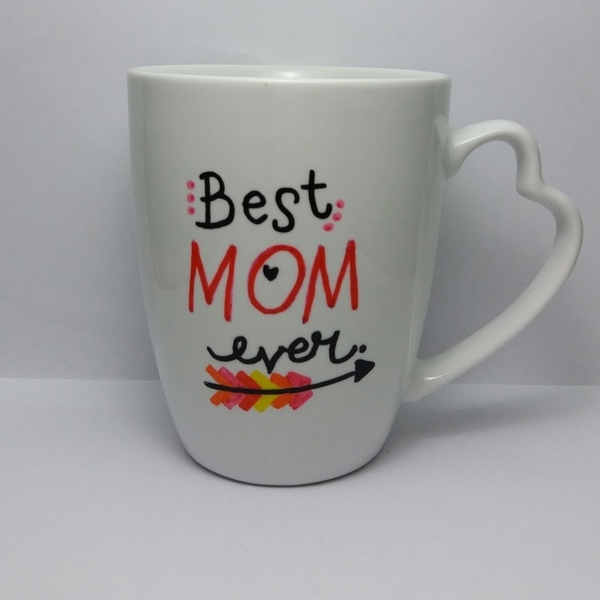 Κούπα handpainted "Best mom" - ιδιαίτερο, μοναδικό, κουζίνα, μαμά, πορσελάνη, gift idea, κούπες & φλυτζάνια
