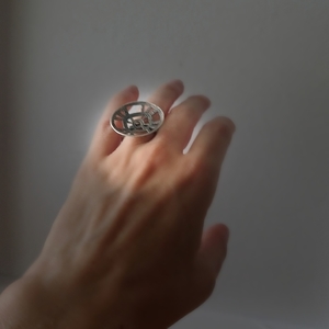 Διάτρητο_ Χειροποίητο δαχτυλίδι από ασήμι 925 - ασήμι 925, δαχτυλίδι, γεωμετρικά σχέδια, χειροποίητα, boho, ethnic, μεγάλα, αυξομειούμενα - 4
