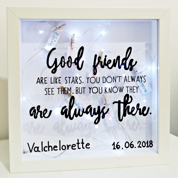 Βachelorette Frame "Friend are like stars..." - ζωγραφισμένα στο χέρι, πίνακες & κάδρα, personalised, unique