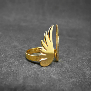 "Angel Wings" Χειροποίητο δαχτυλίδι επάργυρο ή επίχρυσο 18Κ με φτερά αγγέλου! - vintage, chevalier, επιχρυσωμένα, ορείχαλκος, φτερό, επάργυρα, personalised, μικρά, μικρά, rock, μπρούντζος, αυξομειούμενα, δώρα για γυναίκες, φθηνά - 4