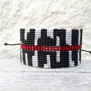 Μακραμέ βραχιόλι Μανσέτα ethnic - chic, βραδυνά, fashion, καλοκαιρινό, μοντέρνο, ανοιξιάτικο, μακραμέ, κορδόνια, χειροποίητα, εντυπωσιακό, must, personalised, χριστουγεννιάτικο, boho, ethnic, rock, Black Friday, γιορτή της μητέρας, φαρδιά
