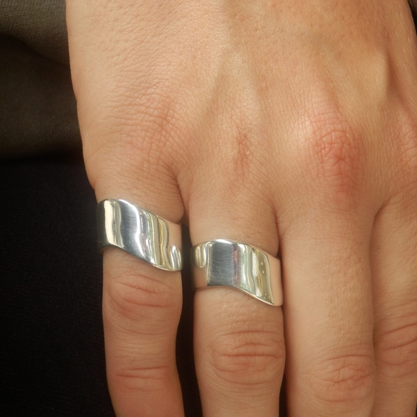 Statement ασημένιο δαχτυλίδι - statement, ασήμι, chevalier, ασήμι 925, minimal, αυξομειούμενα - 2