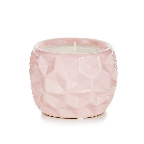 Χειροποίητο αρωματικό κερί σόγιας σε ροζ σκαλιστό ποτήρι - διακόσμηση, πρωτότυπο, κερί, αρωματικά κεριά, σόγια, αρωματικό χώρου, κερί σόγιας