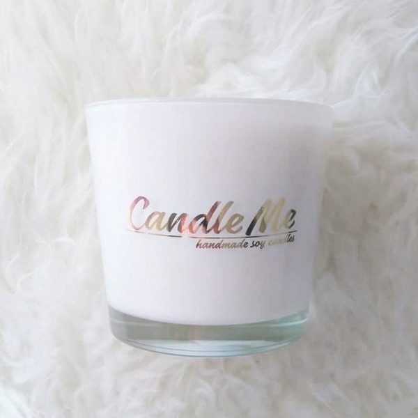 Χειροποίητο αρωματικό κερί σόγιας σε λευκό ποτήρι - κερί, αρωματικά κεριά, σόγια, φυτικό κερί - 4
