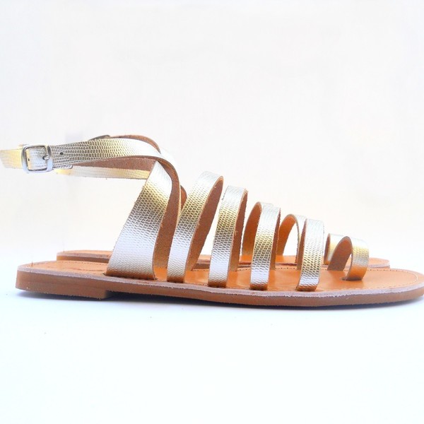 FrostBite Sandals - δέρμα, minimal, αρχαιοελληνικό, για γάμο, φλατ - 2