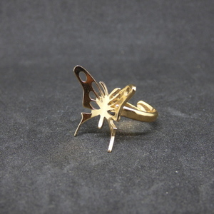 "Butterfly Ring" Χειροποίητο δαχτυλίδι επάργυρο ή επίχρυσο με πεταλούδα σε κίνηση! - statement, vintage, επιχρυσωμένα, ορείχαλκος, επάργυρα, πεταλούδα, personalised, boho, μπρούντζος, μεγάλα, αυξομειούμενα, φθηνά - 3