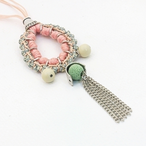 Drop bohemian necklace - αλυσίδες, μοντέρνο, λάβα, μακρύ, κορδόνια, μακριά, boho - 2