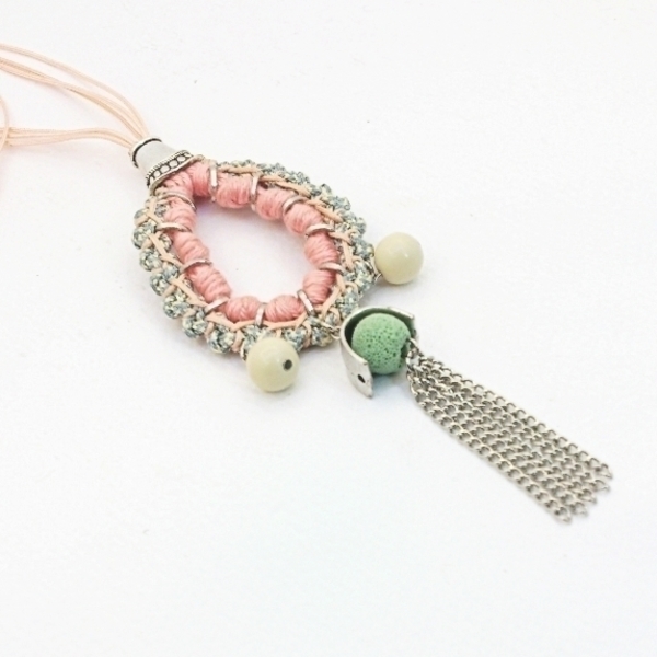 Drop bohemian necklace - αλυσίδες, μοντέρνο, λάβα, μακρύ, κορδόνια, μακριά, boho - 3