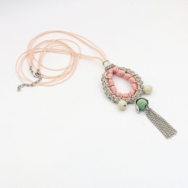Drop bohemian necklace - αλυσίδες, μοντέρνο, λάβα, μακρύ, κορδόνια, μακριά, boho - 4