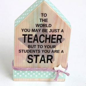 TEACHER-STAR - διακοσμητικό, ξύλο, αστέρι, δώρο, σπίτι, σχολικό, πρωτότυπο, χειροποίητα, δασκάλα, διακοσμητικά - 2