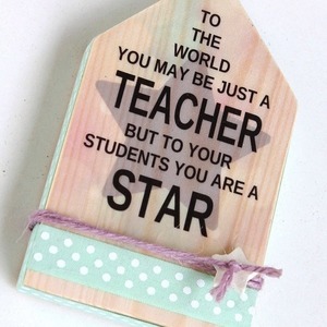 TEACHER-STAR - διακοσμητικό, ξύλο, αστέρι, δώρο, σπίτι, σχολικό, πρωτότυπο, χειροποίητα, δασκάλα, διακοσμητικά - 4