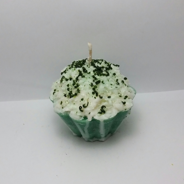 Κερί cupcake "αμύγδαλο" - διακοσμητικό, ιδιαίτερο, μοναδικό, κερί, αρωματικά κεριά, αρωματικό, gift, gift idea, δώρα γενεθλίων - 3