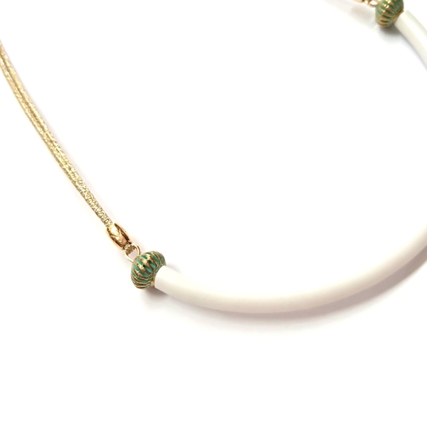 Half circle minimal necklace - βραδυνά, μοντέρνο, επιχρυσωμένα, κοντό, romantic, minimal, Black Friday - 3