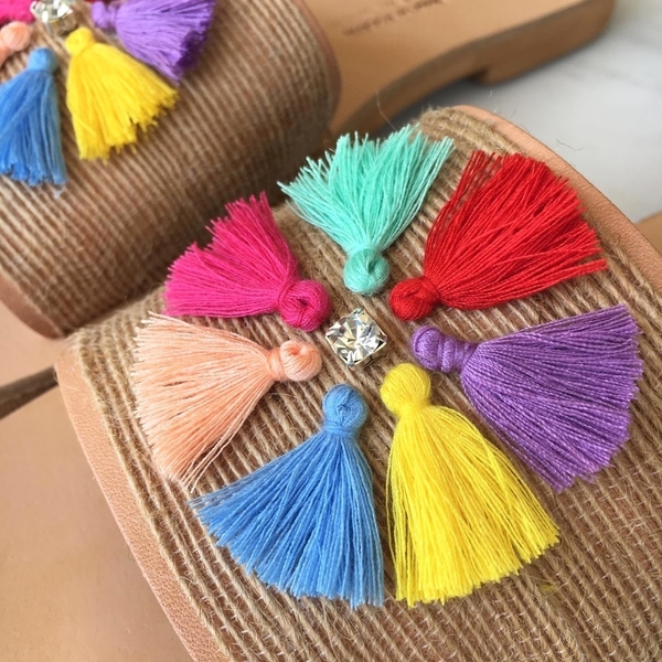 Rainbow slide sandals - δέρμα, boho, ethnic, φλατ, slides - 2