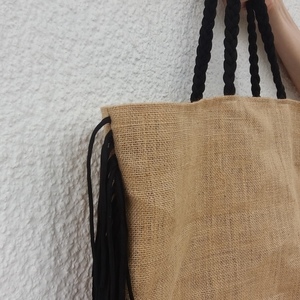 Τσαντα θαλάσσης με κρόσσια noodle - ώμου, μεγάλες, boho, θαλάσσης, φθηνές - 2