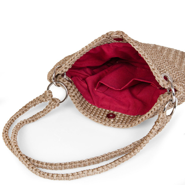 Τσάντα ώμου - chic, ώμου, crochet, χειροποίητα, elegant, minimal, πλεκτές τσάντες - 4