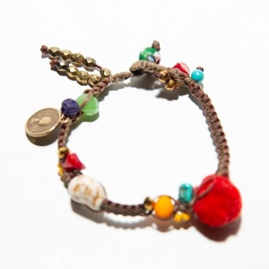 Boho βραχιόλι μακραμέ - ημιπολύτιμες πέτρες, charms, μοντέρνο, κρύσταλλα, pom pom, κορδόνια, χάντρες, personalised, boho - 2
